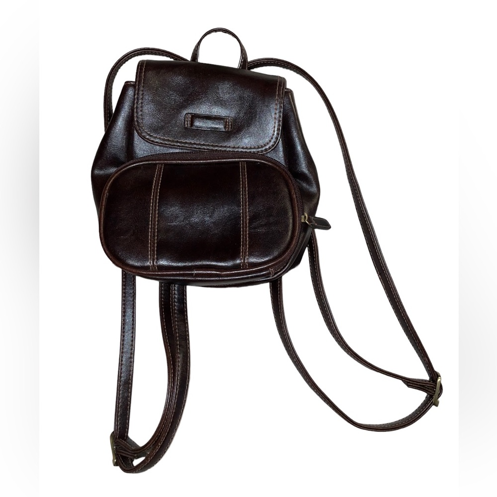Brown Leather Mini Backpack